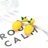 Lemon Fruit Drop Earrings