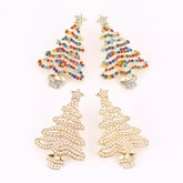 Christmas Tree Rhinestone Earrings