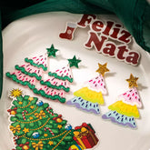 Christmas Tree Dangle Earrings