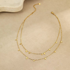 18K Gold-Plated Layered Star Charm Necklace