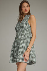 Sadie Gingham Ruffle Hem Mini Dress