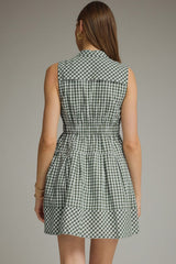 Sadie Gingham Ruffle Hem Mini Dress