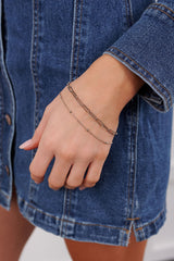 Clutch In Hand Layered Chain Bracelet (Silver)