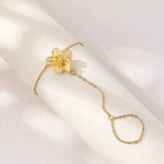 18K Gold-Plated Chain Flower Bracelet
