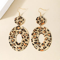 Leopard Print Dangle Earrings