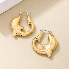 18K Gold-Plated Dolphin Hoop Earrings