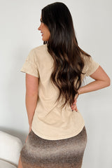 Heartfelt Words Mineral Wash Graphic Tee (Taupe)