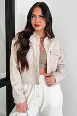 Rumi Brushed Fleece Crop Shacket (Oatmeal)