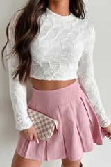 Nothing Else Matters Textured Mock Neck Top (White)