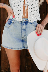 Nothing But Aura Denim Mini Skort (Light Wash)