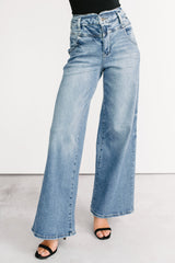 Kelvin Double Waist Wide Leg Cello Jeans (Medium)