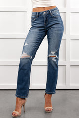 Santos Distressed Mica Denim Crop Jeans (Ethelmary)