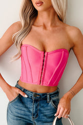 Pretty Please Strapless Corset Top (Hot Pink)