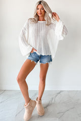 Feel Good Flow Open Knit Zenana Sweater (Ivory)