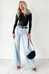 Geneva High Rise Wide Leg Cello Jeans (Light)
