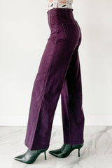 Carlotta High Rise Wide Leg Mica Denim Jeans (Plum)