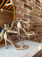 Leah Nude Patent Open Toe Heel