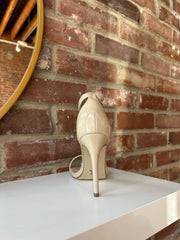 Leah Nude Patent Open Toe Heel