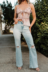 Beckie High Rise Flare Distressed Vervet Jeans (York)