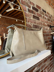 Palmer Beige Leather Shoulder Bag