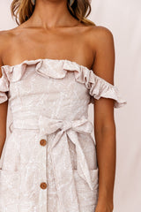 Matisse Off-Shoulder Placket Dress Blush Pattern