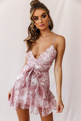 Kerry Layered Ruffle Cami Strap Dress Nude