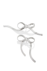 Cari Bow Tie Statement Earring - Silver