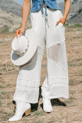 Barefoot Freedom POL Crochet Wide Leg Pants (White)