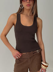 Kyrella Longline Vest Top Chocolate
