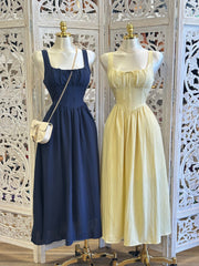 Corset Summer Midi Dress- Estira Poco, Slightly Stretchy