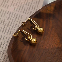 18K Gold-Plated Ball Drop Earrings