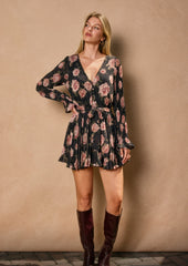 Black Rose Mini Romper-Stretchy,Estira