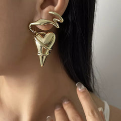 Heart-Shaped Twisted Wire Earrings
