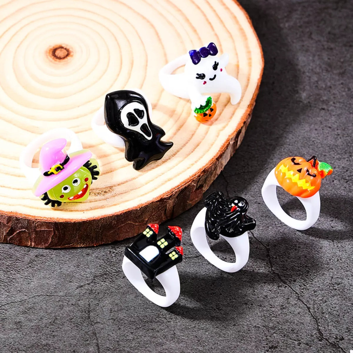 6 Piece Halloween Themed Rings