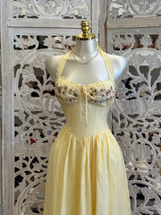 Butter Embroidered Midi Dress -Stretchy, Estira