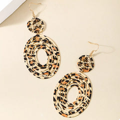 Leopard Print Dangle Earrings