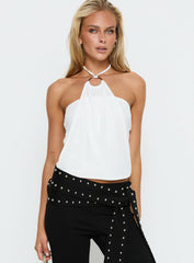 Hedlea Draped Ring Detail Top White