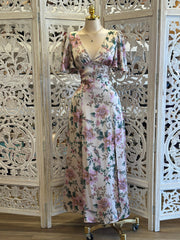Petal Foral V Dress-No Estira, Not Stretchy