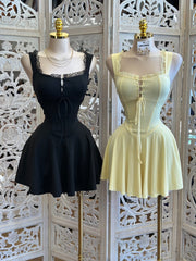 Milkmaid Lace Mini Dress-Estira , Stretchy