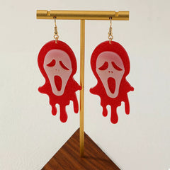 Halloween Ghost Scream Dangle Earrings