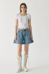 Kyla Wide Denim Shorts