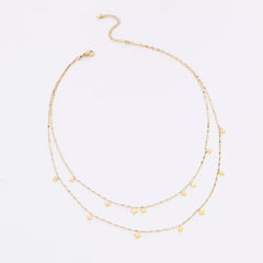 18K Gold-Plated Layered Star Charm Necklace