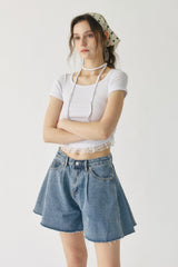 Kyla Wide Denim Shorts