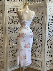 Lace Floral Pastel Midi Dress - Estira, Stretchy