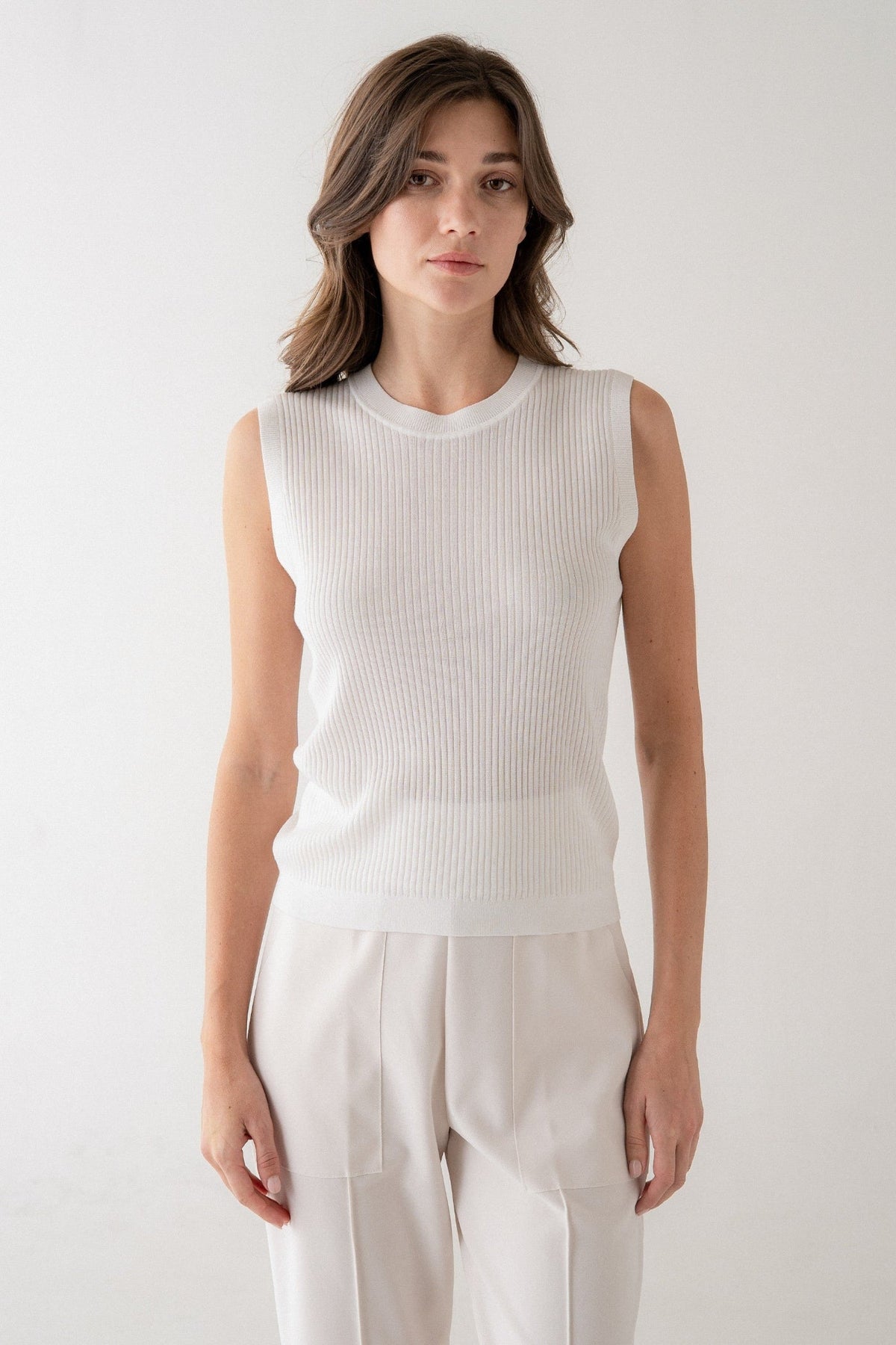 NORA RIBBED KNIT TOP