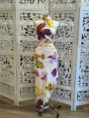 Prune Floral Midi Dress -Not Stretchy, Not Estira