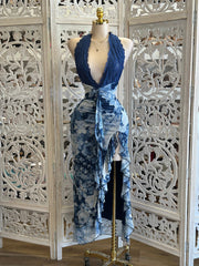 Ocean Blue Printed Dress- Stretchy, Estira