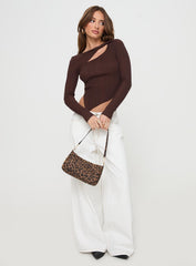 Ellara Long Sleeve Top Brown