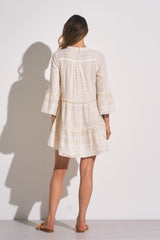 Clara Dress Natural Gold Arrow Print