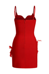 Bandage Feather Rhinestone Mini Dress